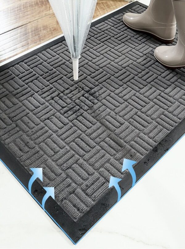 Door Mat Outdoor Anti Slip Doormat - Grey 60x90 - Image 3