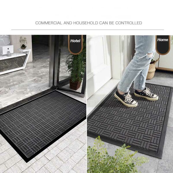 Door Mat Outdoor Anti Slip Doormat - Grey 60x90 - Image 2