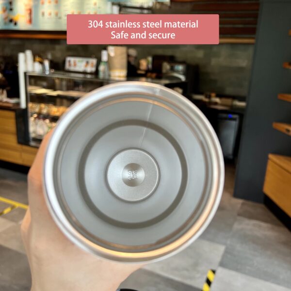 Travel Cup Portable Car Stainless Steel Thermos with Lid Coffee Mug-Yellow - Image 8