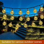 Solar USB String Light Garden Xmas Decoration 7m 50Led 2.4cm Crystal ball warm - Image 14