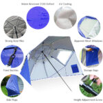 Beach Umbrella Beach Tent UV Protected Blue Colour - Image 6