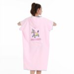 Beach Towel Adult Hoodie Towel Microfiber Quick Dry Sand Free One Size Pink - Image 8