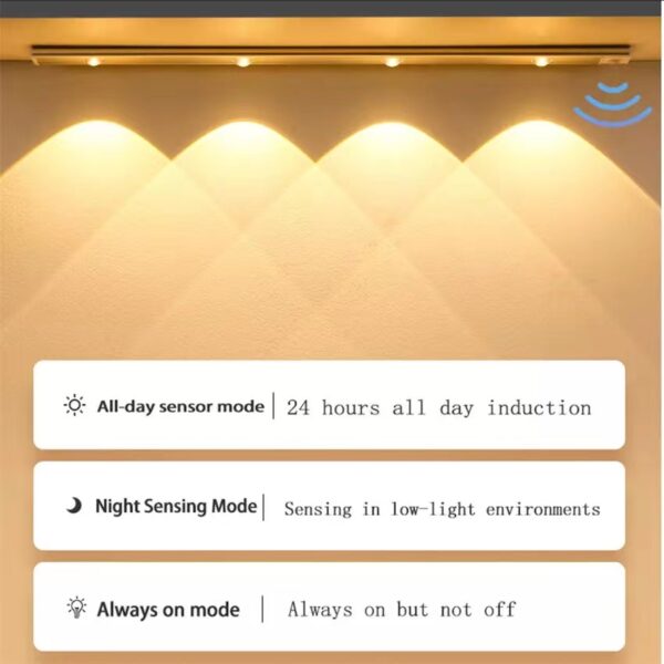 LED Night Light Under Cabinet Light USB Rechargeable Motion Sensor 40cm 3 lights - Image 11
