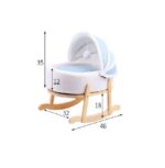 Wooden Boucle Bassinet Cat Cradle Cat Bed Soft Comfortable Prince Blue - Image 3