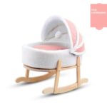 Wooden Boucle Bassinet Cat Cradle Cat Bed Soft Comfortable Prince Blue - Image 4