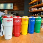 Travel Cup Portable Car Stainless Steel Thermos with Lid Coffee Mug-Yellow - Image 5