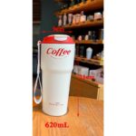 Travel Cup Portable Car Stainless Steel Thermos with Lid Coffee Mug-Yellow - Image 2