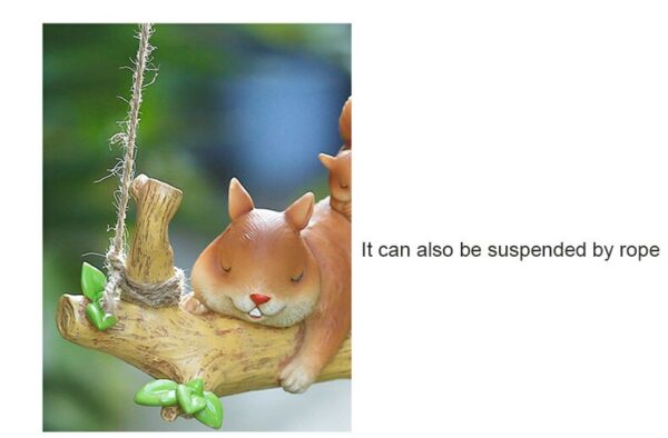 Solar LED Garden Light Outdoor Light Garden Decoration - Sleeping Squirrel - Image 3
