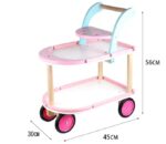 Wooden Kitchen Toy Simulation Ice Cream Cart Pretend Play - Image 6