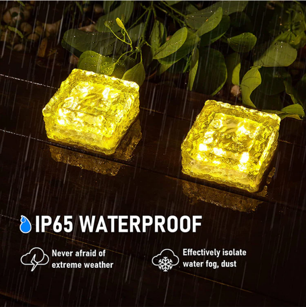 Outdoor Garden Waterproof Solar LED Light Ice Brick Style - Image 4
