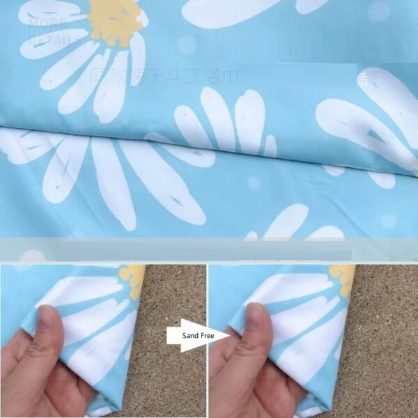 Beach Towel Kids Hoodie Towel Microfiber Quick Dry Sand Free - Size L - Image 13