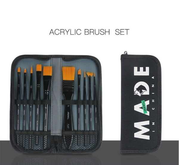 Maries Paint Brush Set 11 Pieces Acrylic Painting Set (Black) - Image 6