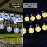 Solar USB String Light Garden Xmas Decoration 12m 100Led 2.4cm Crystal ball White - Image 5