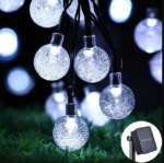 Solar USB String Light Garden Xmas Decoration 12m 100Led 2.4cm Crystal ball White - Image 2