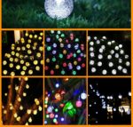 Solar USB String Light Garden Xmas Decoration 12m 100Led 2.4cm Crystal ball White - Image 7