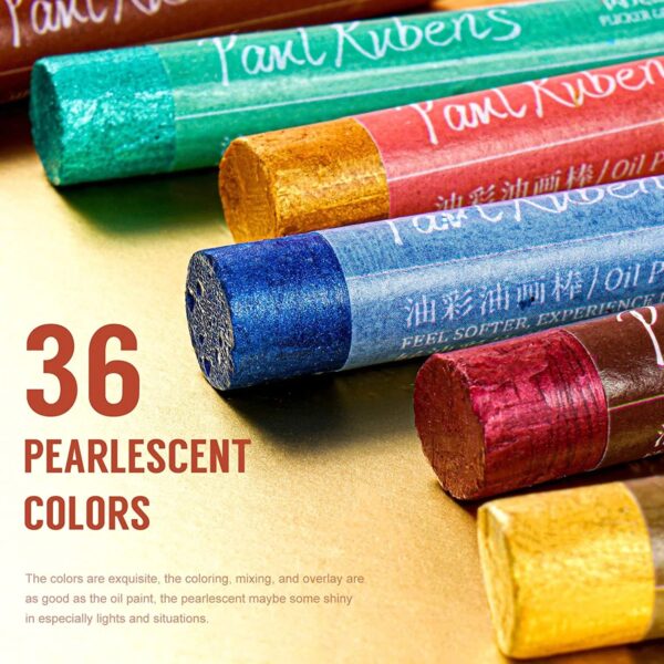 Paul Rubens Oil Pastels 36PCS Pearlescent Colours Soft Professional Oil Pastel - Image 18