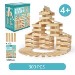 Wooden Building Blocks Balance Game Stacker Blocks 300PCS