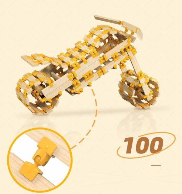 Wooden Building Blocks Balance Game Stacker Blocks 100pcs - Warm Colour - Image 9