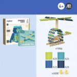 Wooden Building Blocks Balance Game Stacker Blocks 100pcs - Cool Colour