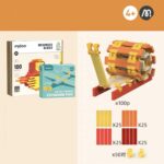 Wooden Building Blocks Balance Game Stacker Blocks 100pcs - Warm Colour