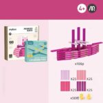 Wooden Building Blocks Balance Game Stacker Blocks 100pcs - Pink Colour