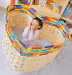 Wooden Building Blocks Balance Game Stacker Blocks 100pcs - Pink Colour - Image 4