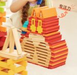 Wooden Building Blocks Balance Game Stacker Blocks 100pcs - Pink Colour - Image 5