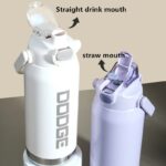 Stainless Steel Thermos Water Bottle With Straw Dual Drinking design 1.2 L Blue - Image 4