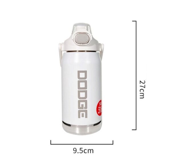 Stainless Steel Thermos Water Bottle With Straw Dual Drinking design 1.2 L Blue - Image 2