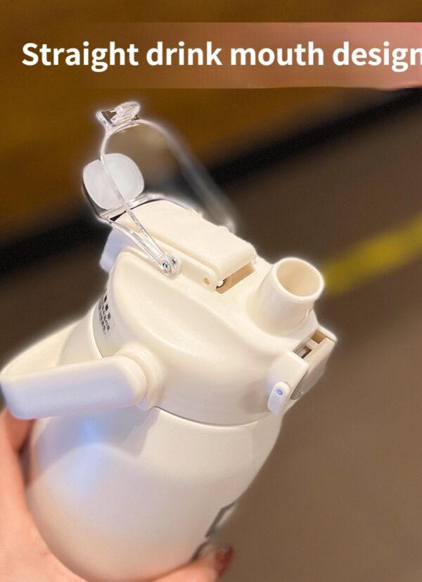 Stainless Steel Thermos Water Bottle With Straw Dual Drinking design 1.2 L Blue - Image 5