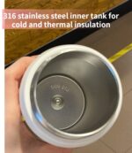 Stainless Steel Thermos Water Bottle With Straw Dual Drinking design 1.2 L Blue - Image 7