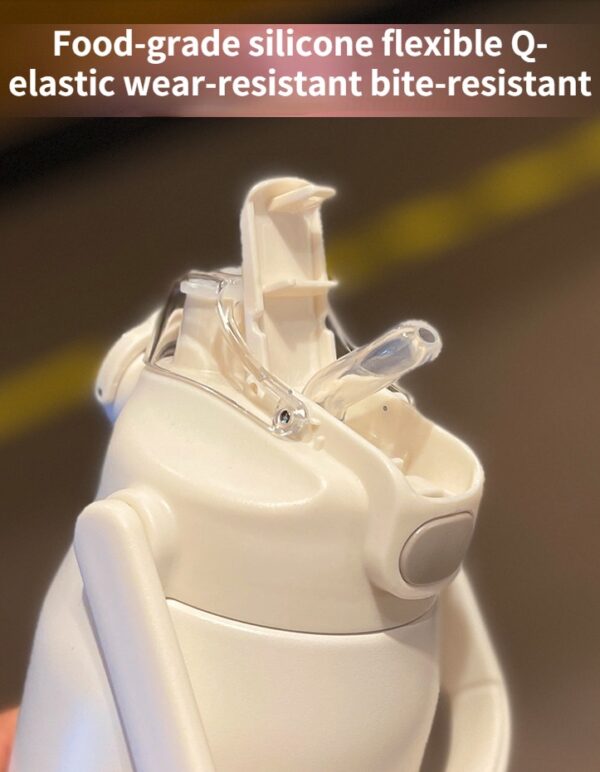 Stainless Steel Thermos Water Bottle With Straw Dual Drinking design 1.2 L Blue - Image 6