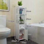 Bathroom Storage Cabinet Corner Shelf 113H