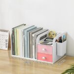 Desktop Bookshelf File Storage Rack - Pink Colour