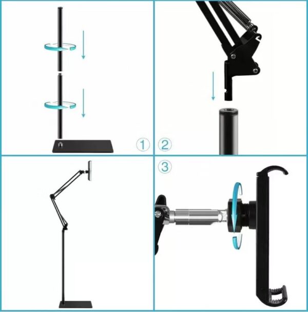 Tablet iPad Stand Floor Stand Adjustable Height - Image 8