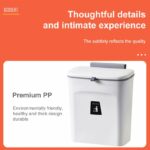 Rubbish Bin Door Hanging Trash Can Wall Mounted Bin - Grey Colour - Image 8