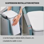 Rubbish Bin Door Hanging Trash Can Wall Mounted Bin - Grey Colour - Image 2