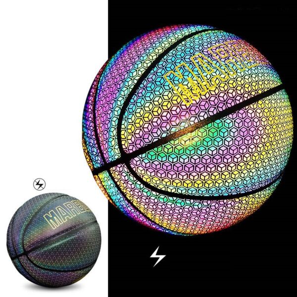 037b37e58a79c456c029c22bdee1047 Luminous Basketball PU Basketball Black Size 7 - Image 1