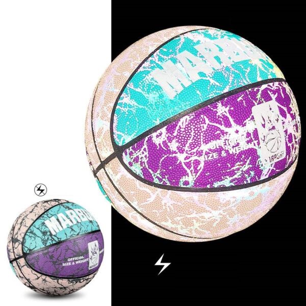 14c0dbda2ad26522e5fb08eaa605227 Luminous Basketball PU Basketball Size 7 - Blue&Purple - Image 1