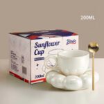 Coffee Cup Mug with Saucer Mother's day Gift idea(Yellow) - Image 2