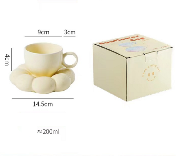 Coffee Cup Mug with Saucer Mother's day Gift idea(Yellow) - Image 10