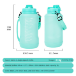 2L Large Water Bottle Foldable Food Grade Silicone Bottle PBA Free-Light Blue - Image 11