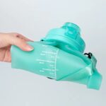 2L Large Water Bottle Foldable Food Grade Silicone Bottle PBA Free-Light Blue - Image 10
