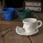 Coffee Cup Mug with Saucer and Spoon Father's day Gift idea(Blue) - Image 7