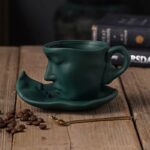 Coffee Cup Mug with Saucer and Spoon Father's day Gift idea(Blue) - Image 8