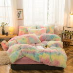 Soft Coral Fleece Warm Cozy Bedding Set Duvet Cover Set 4PCS - Queen