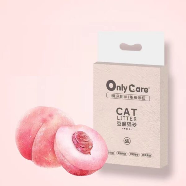 Food Grade Tofu Cat Litter flushable in toilet 6Lx6 bags (Peach) - Image 1