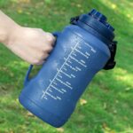 2L Large Water Bottle Foldable Food Grade Silicone Bottle PBA Free-Light Blue - Image 9