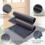 Door Mat Outdoor Anti Slip Doormat - Red 120x140 - Image 6