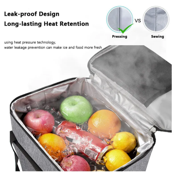 Cooler Bag Chilly Bag Portable Zipper Thermal insulated 24L Blue - Image 6